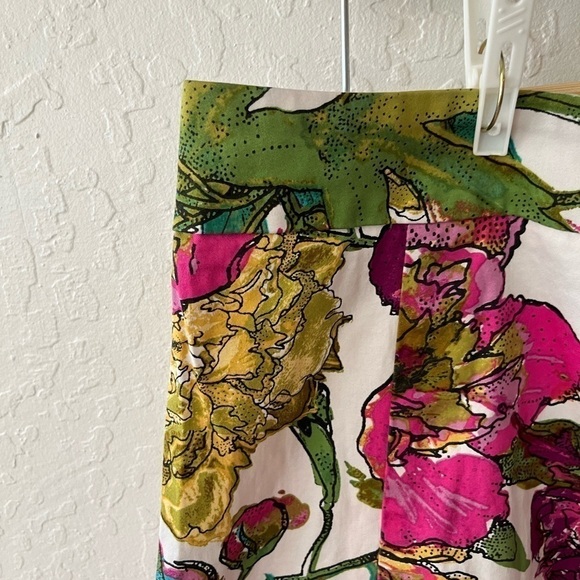 Lane Bryant Size 18 White Multi Color Floral A-Line Mini Skirt - Picture 3 of 9